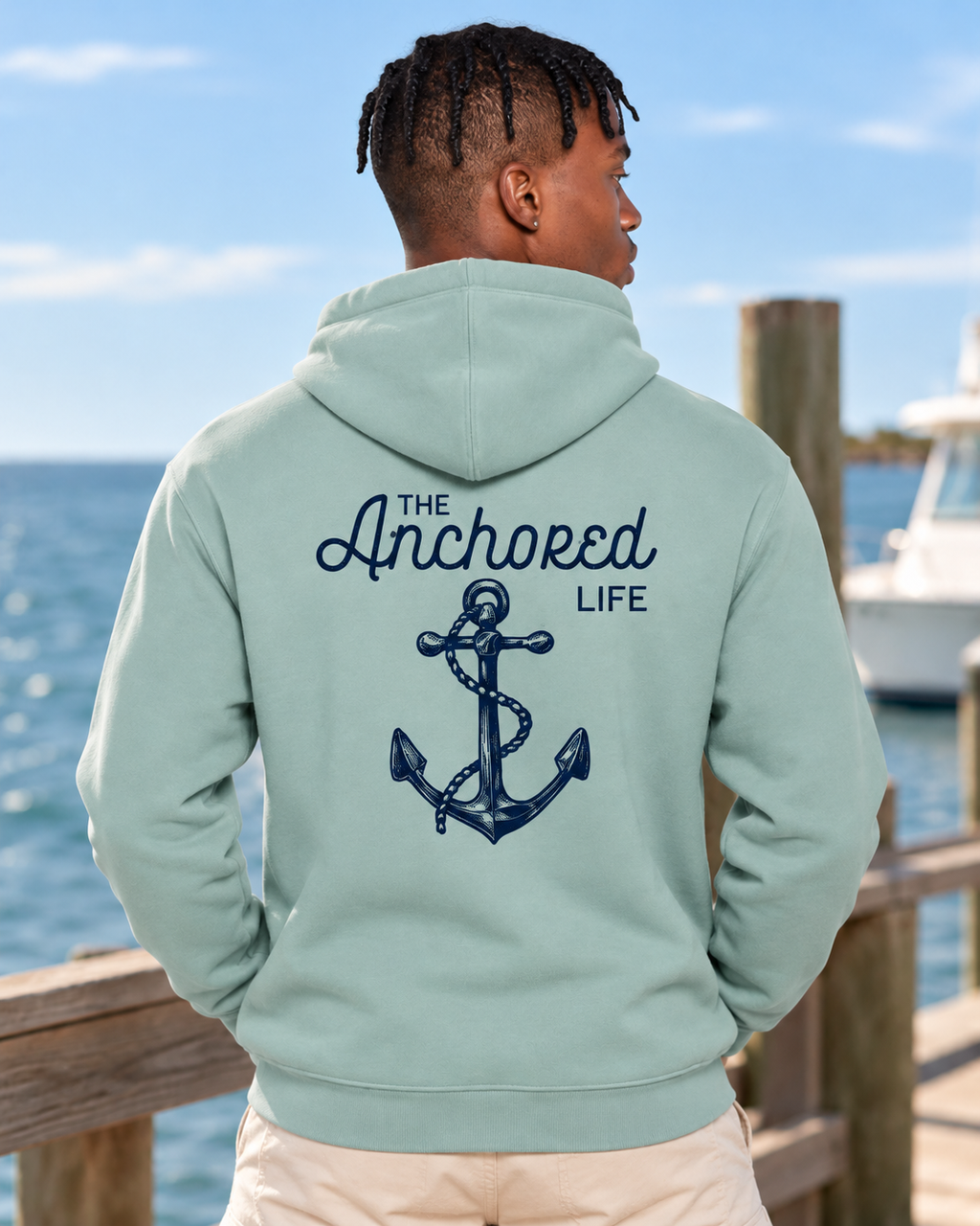 Soft Sage - Men's Anchor Hoodie