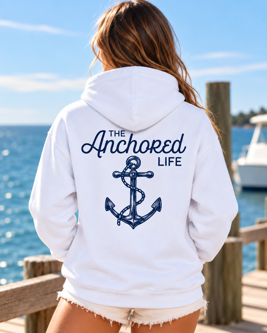 White - Women's Anchor Hoodie