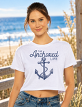 Coastal Anchor Crop Tee - White