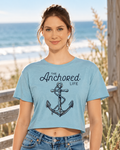 Coastal Anchor Crop Tee - Light Blue
