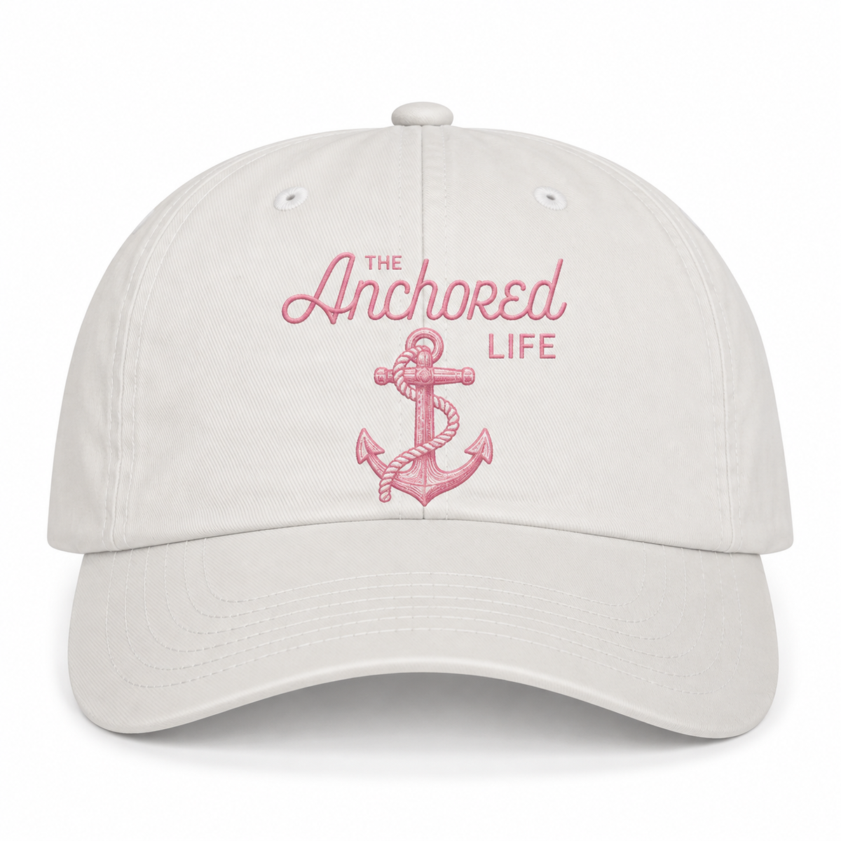 White & Pink - Anchored Signature Hat