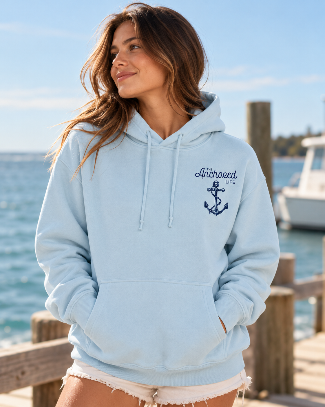 POWDER BLUE - Women's Anchor Hoodie