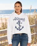 White - Anchored Life Cropped Hoodie